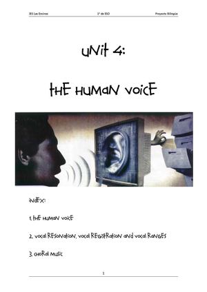 UNIT 4: THE HUMAN VOICE