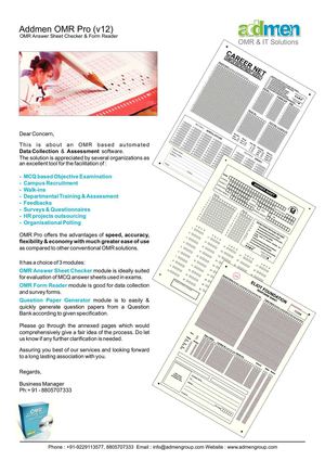 OMR software free download a brochure