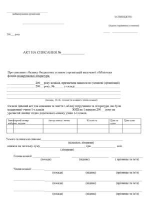 Акт на списання