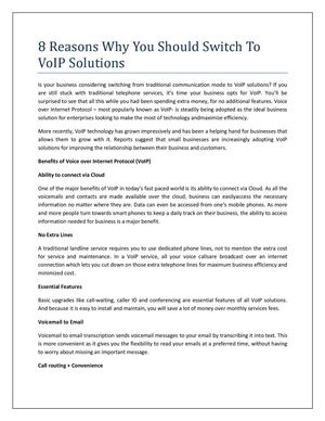 Calaméo - 8 Reasons Why You Should Switch To VoIP Solutions