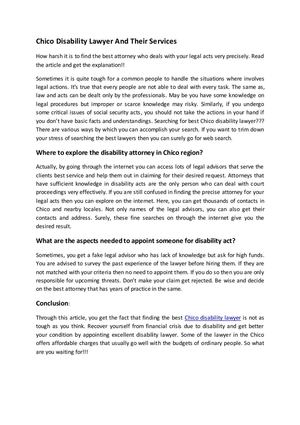 Chico Disability Lawyer And Their Services
