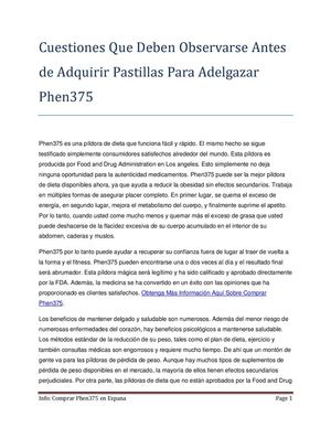 Cuestiones Que Deben Observarse Antes de Adquirir Pastillas Para Adelgazar Phen375
