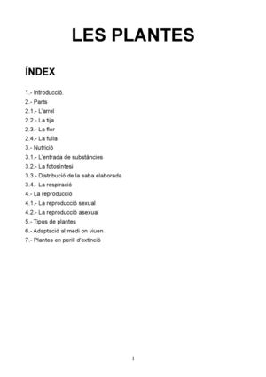 PROJECTE LES PLANTES