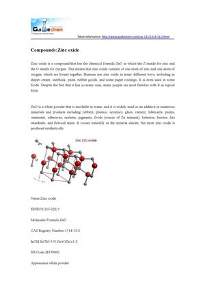 Compounds:Zinc oxide