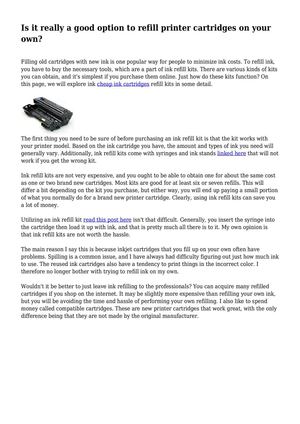 printers you can refill ink cartridges