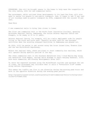 2 new commercial belts to bring jobs closer to homes