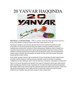 20 YANVAR HAQQINDA
