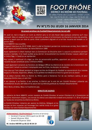 PV 175 du jeudi 16 janvier 2014