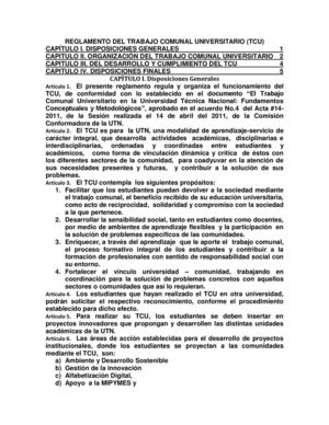 Reglamento del Trabajo Comunal Universitario (TCU)