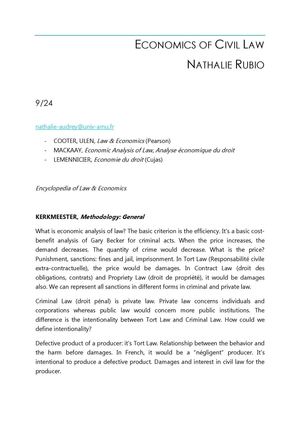Economics of Civil Law-Public Law