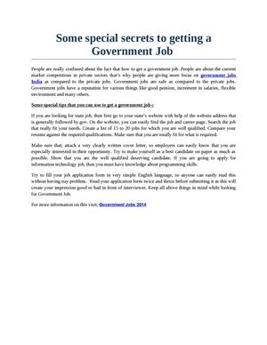 Government Jobs 2014