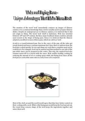 Woks and Frying Pans - Their Unique Advantages