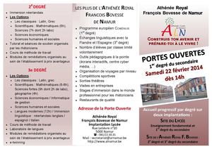 Dépliant Portes Ouvertes Premier Degré : 22 février 2014