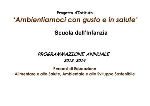 Programmazione Infanzia