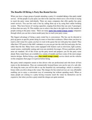 Party Bus Rental Orange County