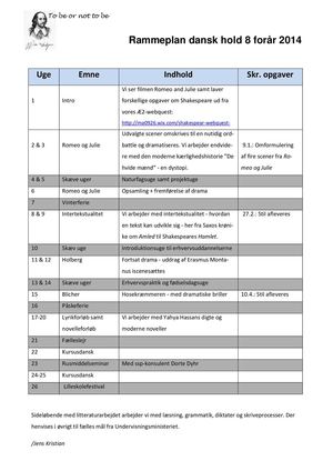 Rammeplan, Ældste 2, forår 2014
