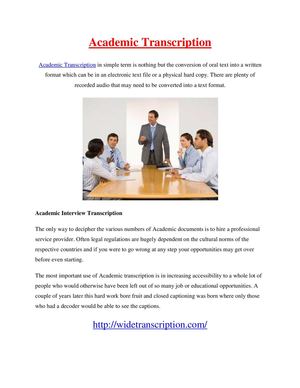 Academic transcription