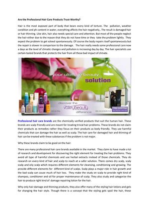  Are the Professional Hair Care Products Trust-Worthy?