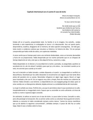 Texto Intertextual con cuento El vaso de leche