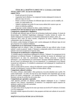 SEQÜÈNCIA DIDÀCTICA