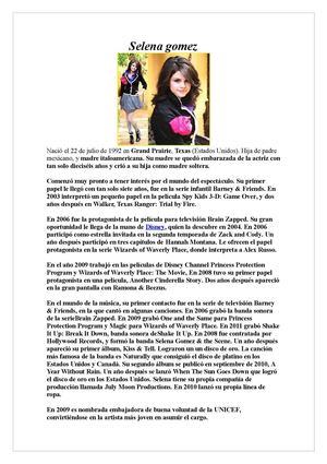 bigrafia de selena gomez