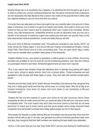  Emergency care  facility 22101 zip code