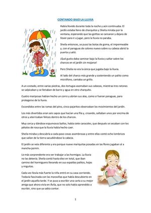 Cuento: "Contando bajo la lluvia"