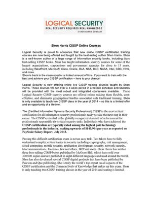 Shon Harris CISSP Online Courses