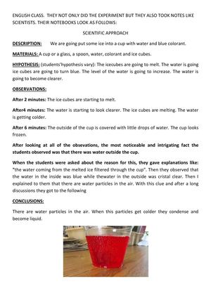 EXPERIMENT CONDENSATION