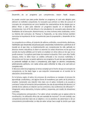Desarrollo de programas por competencias.Tardif, Jacques