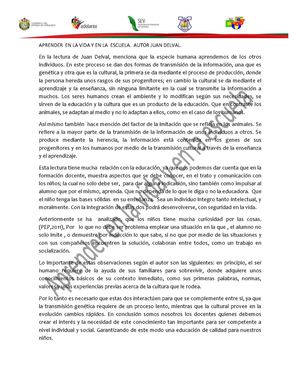 APRENDER  EN LA  VIDA Y EN LA  ESCUELA.  AUTOR JUAN DELVAL.