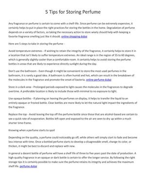 5 Tips for Storing Perfume