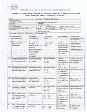 DIA DEL LOGRO DE LA I.E. MOISES COLONIA TRINIDAD N° 161