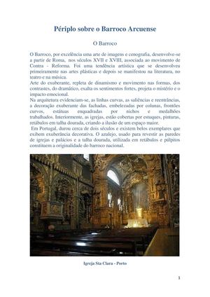 Périplo sobre o Barroco Arcuense