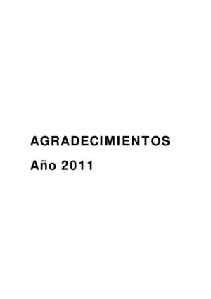 AGRADECIMIENTOS  RECIBIDOS DURANTE EL AÑO 2011