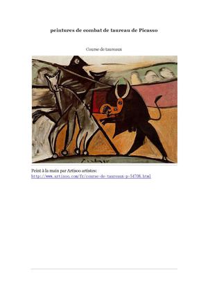 peintures de combat de taureau de Picasso -- Artisoo