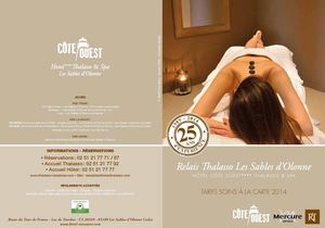 Brochure soins à la carte Côte Ouest Hôtel ****  Thalasso & Spa