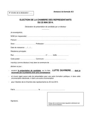 formulaire de signature