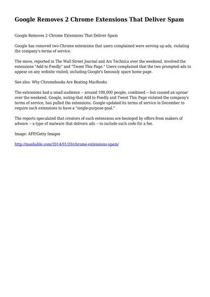 Google Removes 2 Chrome Extensions That Deliver Spam