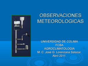 OBSERVACIONES METEOROLOGICAS