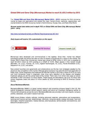 Calaméo - Global DNA and Gene Chip (Microarrays) Market Forecast by 2015