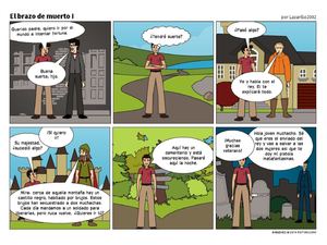 El brazo de muerto (Lázaro, Juan Miguel, Angélica, Sofía)