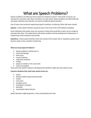 What are Speech Problems?