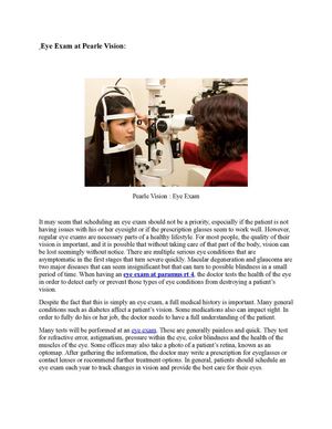 Eye Exam at Pearle Vision