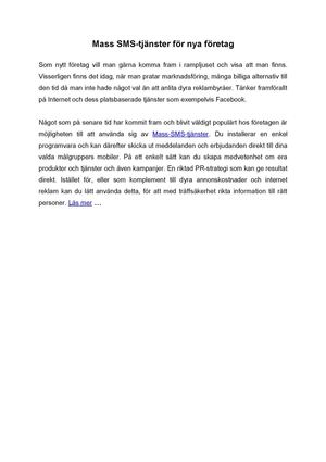 Mass SMS-tjänster för nya företag