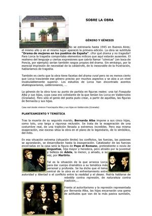 LA CASA DE BERNARDA ALBA, EXPLICACIÓN