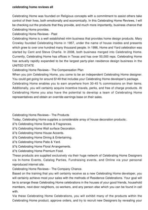 Celebrating Home Reviews - all you have to know about celebrating home