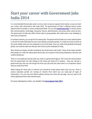 Government Jobs 2014