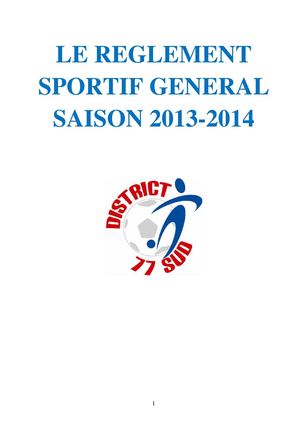 Le Règlement Sportif Général