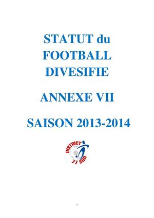 Statut du Football Diversifié - ANNEXE VII